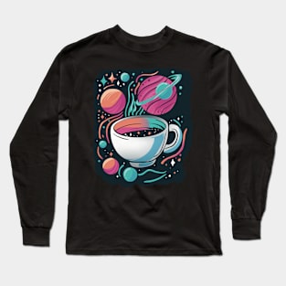 Space Coffee Cup Long Sleeve T-Shirt